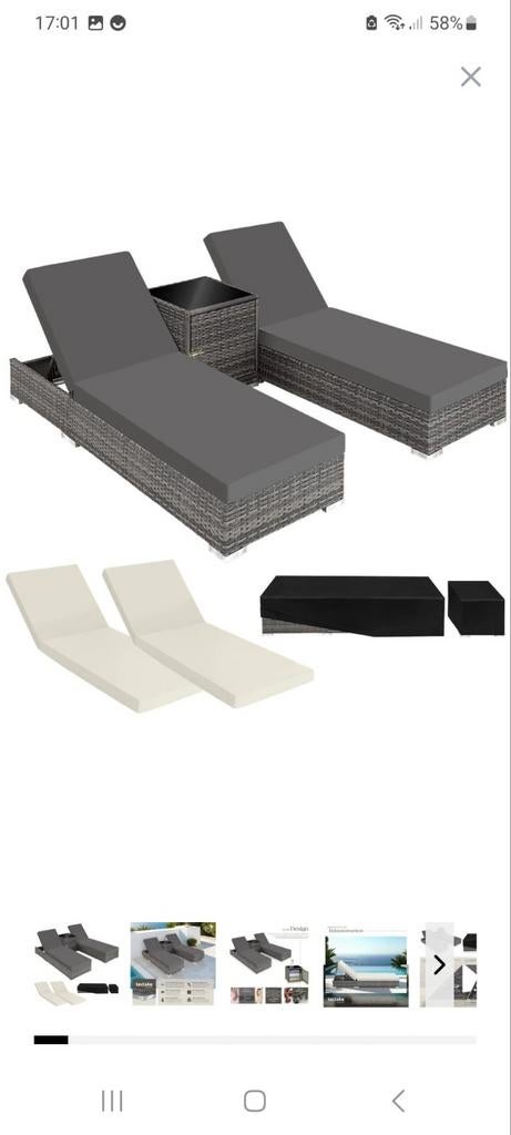 Tectake ligbedden, Ophalen, Zo goed als nieuw, Aluminium