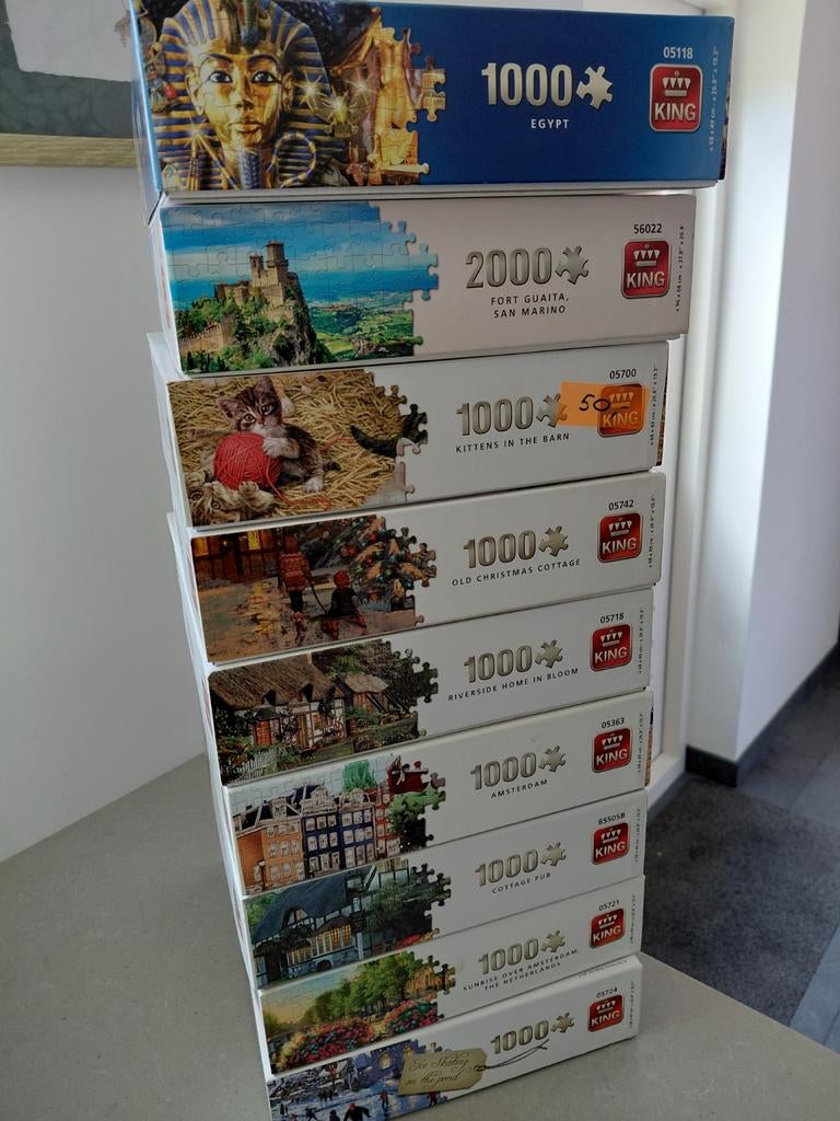 10 King Legpuzzels: Diverse Thema's (1000 & 2000 stukjes), Ophalen of Verzenden