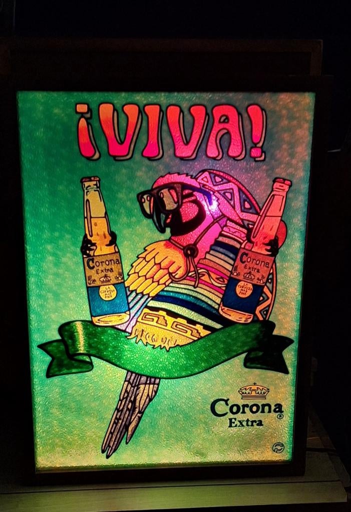 Originele vintage Corona lichtbak, lichtreclame🍺, Ophalen, Gebruikt, ., Lichtbak of (neon) lamp