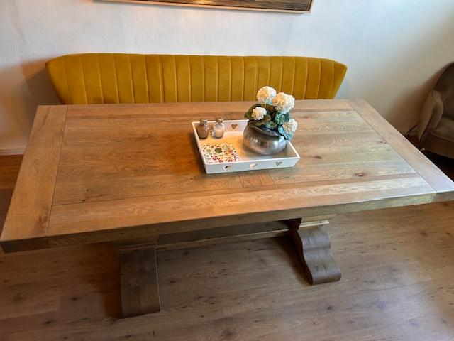 Rofra Eettafel | Kloostertafel | Eiken Tafel, Ophalen, Landelijk | Vintage | Cottage, 50 tot 100 cm, Vijf personen of meer