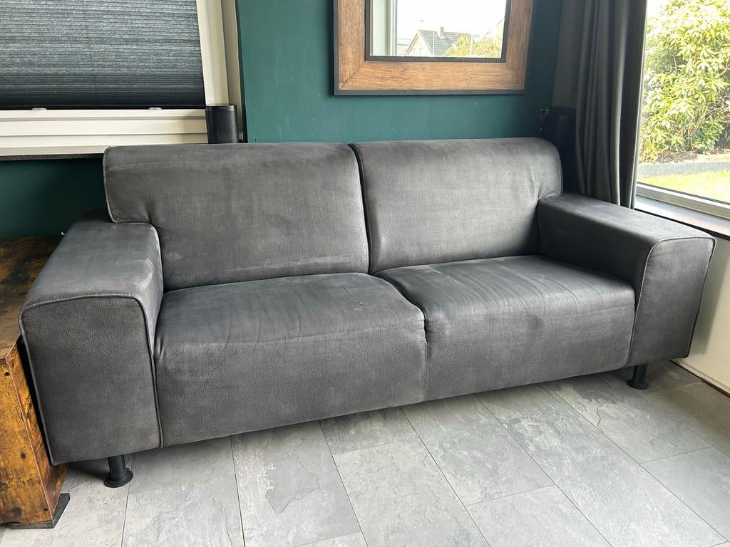 Zo goed als nieuwe 2,5-zitsbank microleder antraciet, Ophalen, Overige materialen, Driepersoons, 75 tot 100 cm