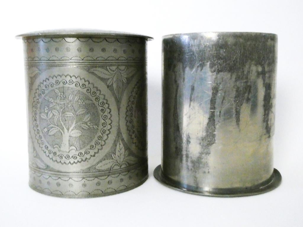 Grote tinnen theebus F.S.Blinjoe Banka tin Indonesië thee, Ophalen of Verzenden