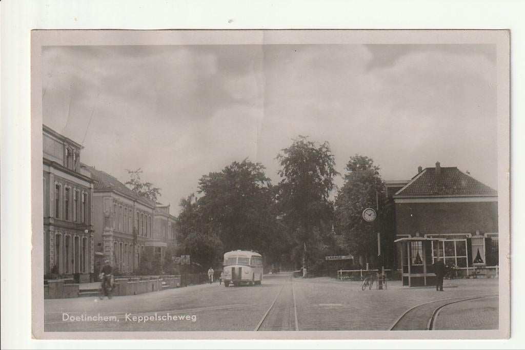 DOETINCHEM KEPPELSCHEWEG STOOMTRAMRAILS GTW KRUPP VERHEULBUS, Ophalen of Verzenden, 1940 tot 1960, Gelopen, Gelderland