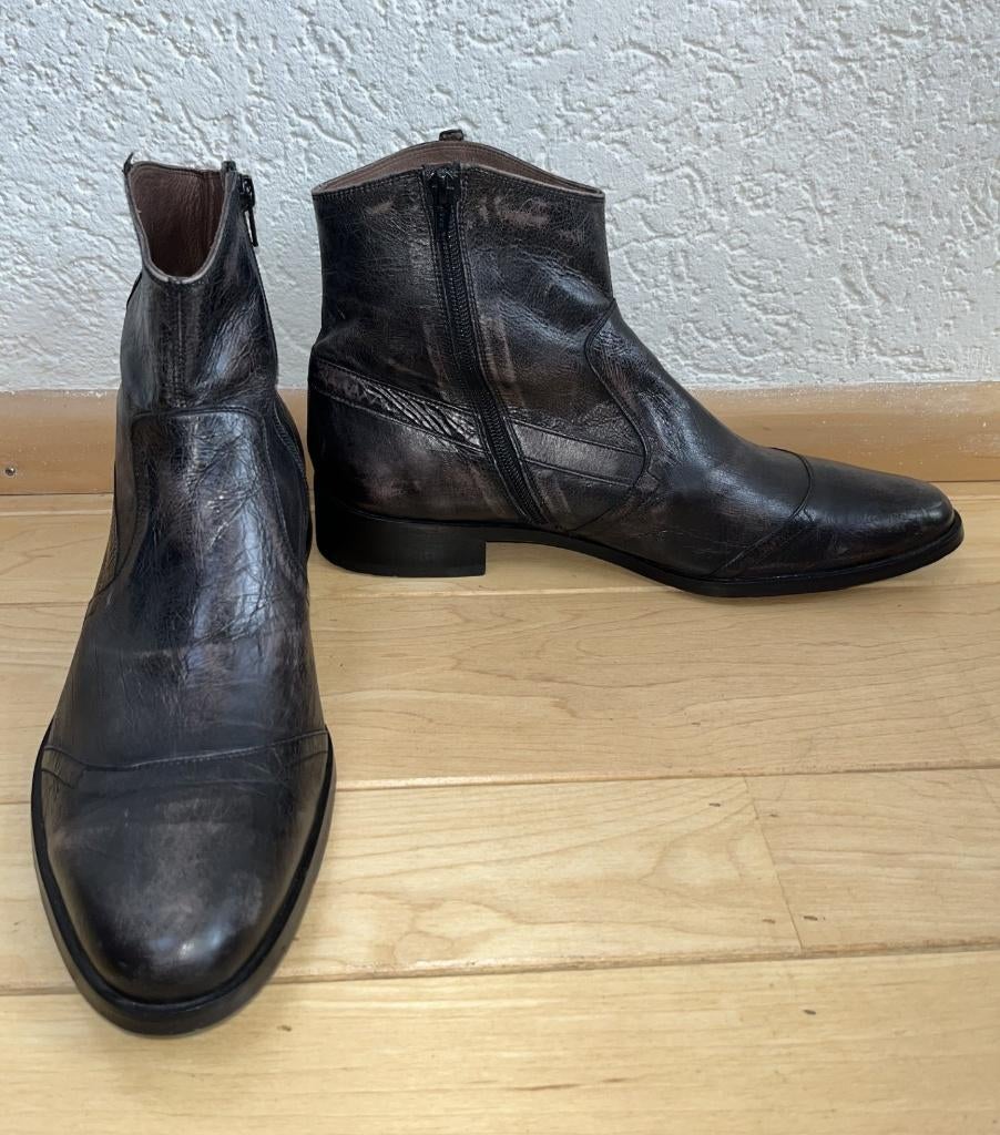 NIEUW (FN)* boots maat 44 echt leer bruin met lichte stukken, Bruin, Verzenden, Boots, Nieuw