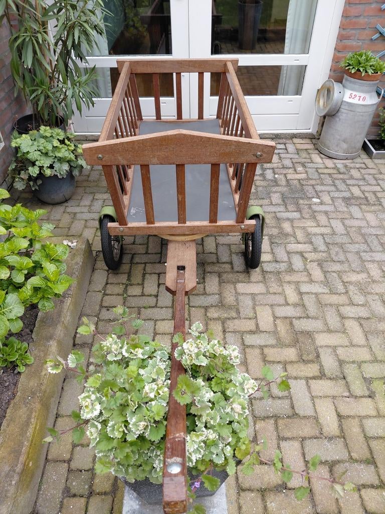 Houten bolderkar voor tuin of decoratie, Caravans en Kamperen, Ophalen, Gebruikt