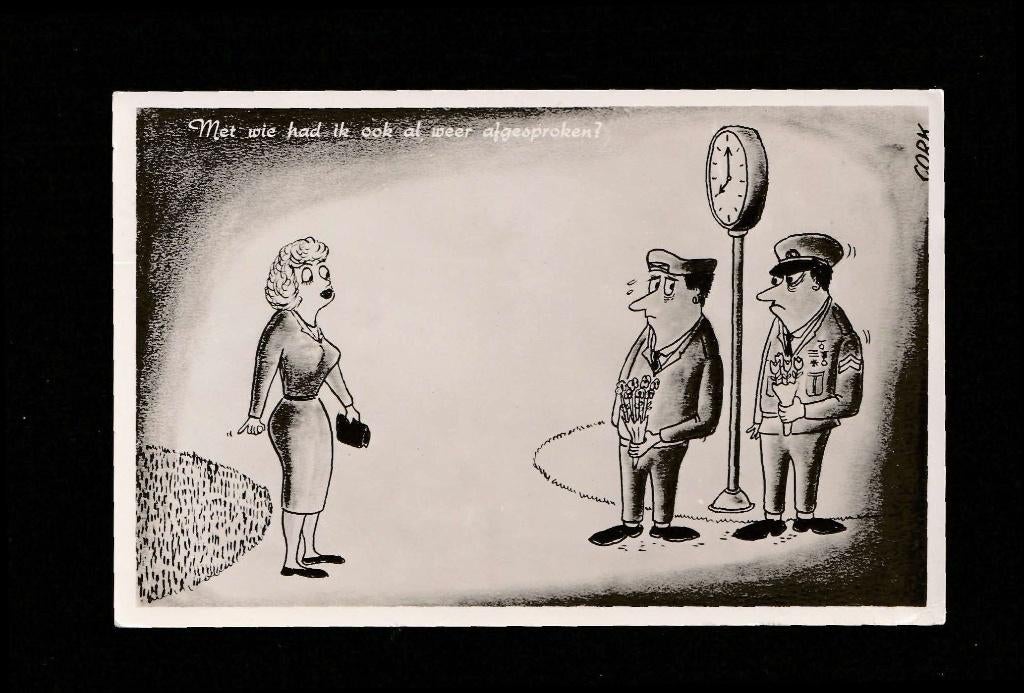 Cor Hoekstra (CORK) met wie een afspraak soldaat, Verzenden, 1960 tot 1980, Gelopen, Overige thema's