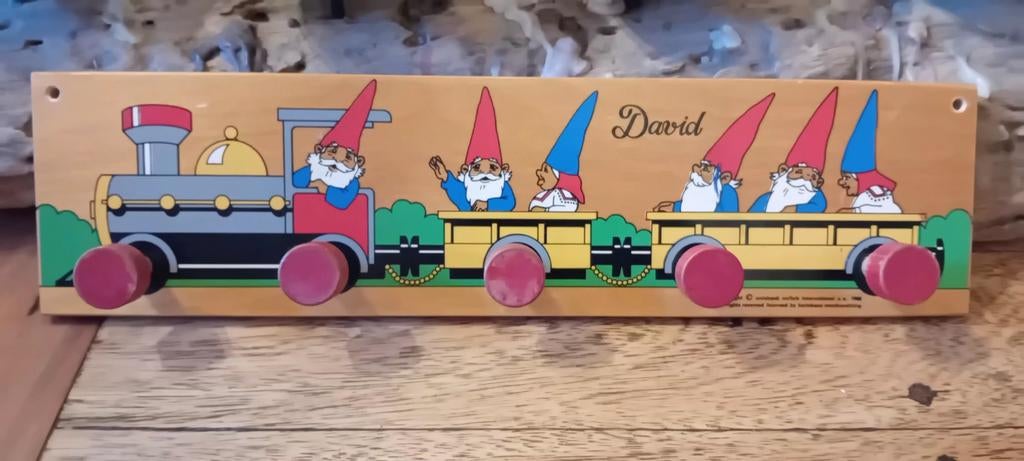 Houten kinderkapstok david de kabouter 1988, Gebruikt, Ophalen of Verzenden, Minder dan 100 cm, Kinderkapstok