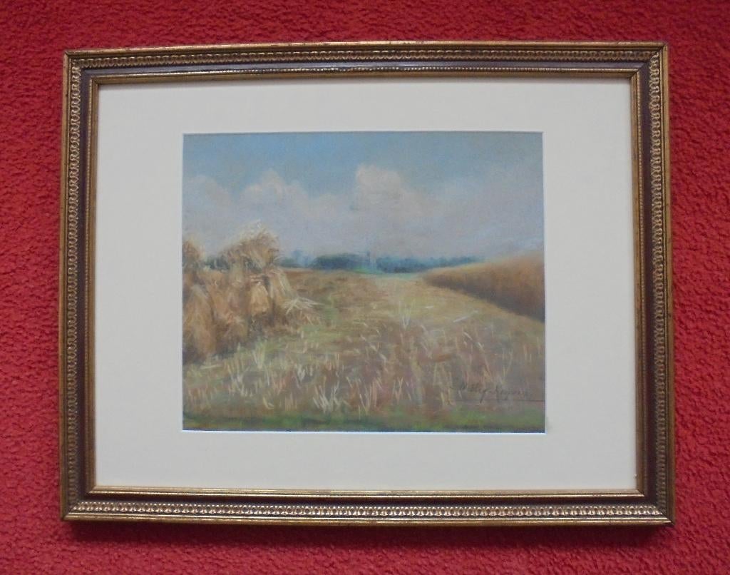 Lucie Wittig Keijser.1873-1958. Korenschoven.Laren N.H., Antiek en Kunst, Kunst | Schilderijen | Klassiek, Ophalen of Verzenden