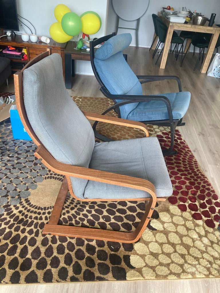 Ikea poang 2 stoelen, Huis en Inrichting, Fauteuils, Ophalen, Gebruikt, 75 tot 100 cm, 50 tot 75 cm