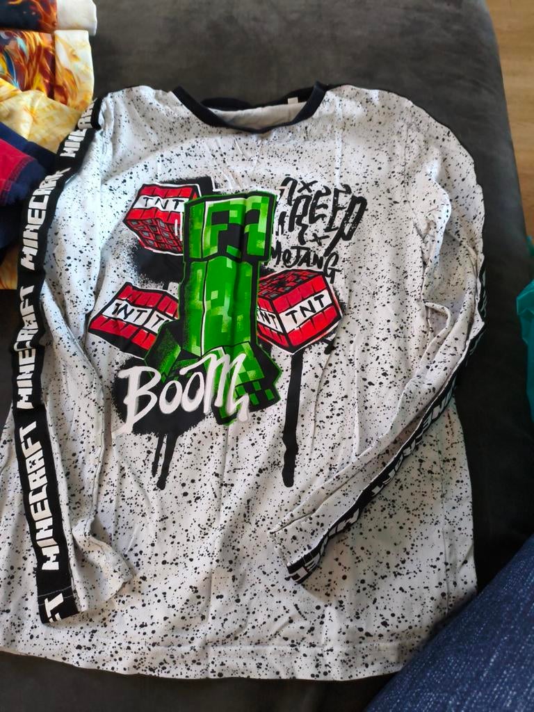 Minecraft longsleeve maat 140, Ophalen of Verzenden