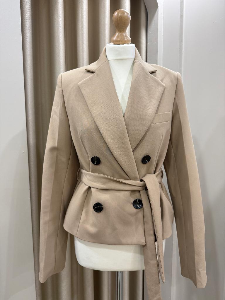 Beige blazer maat S Zara, Ophalen of Verzenden, Zo goed als nieuw, Jasje, Maat 36 (S)