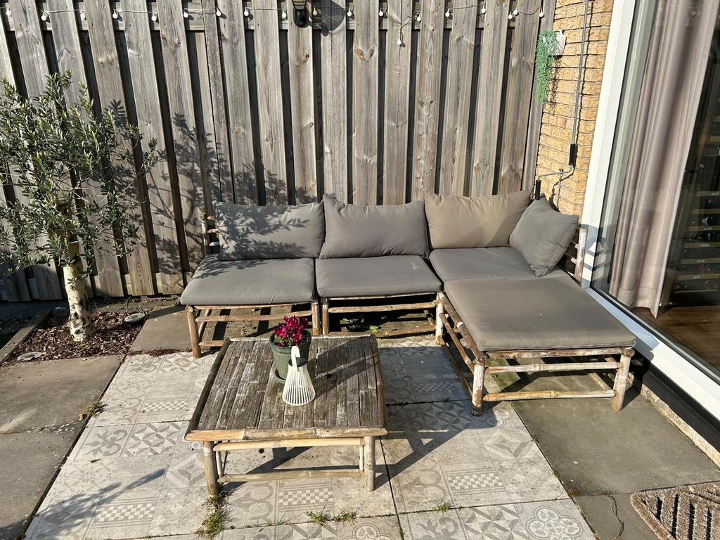 Loungeset bamboe, Ophalen, Gebruikt, Loungeset, Overige materialen