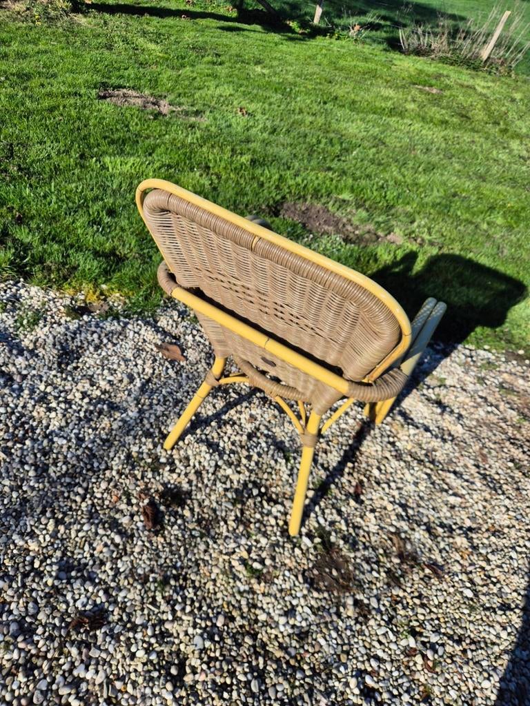 Rieten terrasstoelen, Tuin en Terras, Tuinstoelen, Ophalen, Gebruikt, Rotan, Stapelbaar