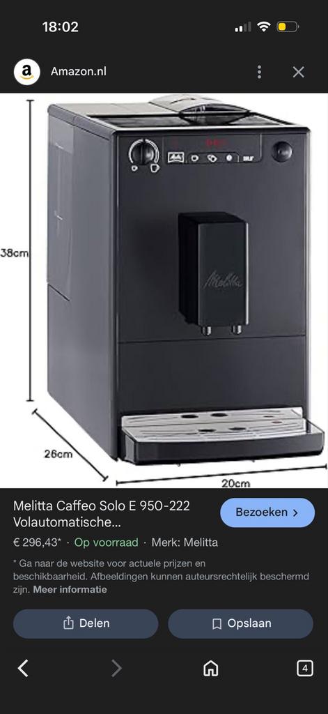 Melitta Caffeo Solo Espresso Koffiemachine met bonenmaler, Ophalen of Verzenden, Gebruikt, Espresso apparaat, Koffiebonen