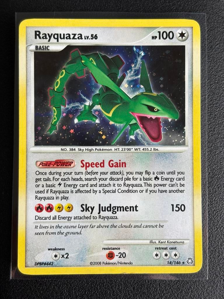 Holo Rayquaza Lv.56 LA14, Hobby en Vrije tijd, Ophalen of Verzenden, Zo goed als nieuw