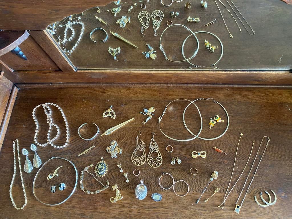 Vintage sieraden collectie - Diverse stijlen en materialen, Sieraden, Tassen en Uiterlijk, Antieke sieraden, Ophalen of Verzenden