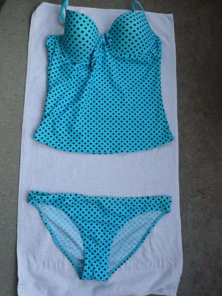 TANKINI + broekje POLKA DOT 40 -GRATIS zend, Verzenden, Nieuw, Blauw, Overige typen