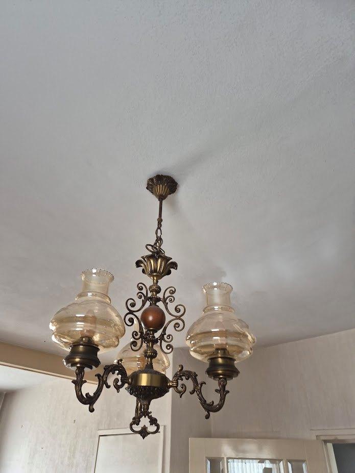 Hanglamp met 3 glazen kelken - div. materialen, Ophalen