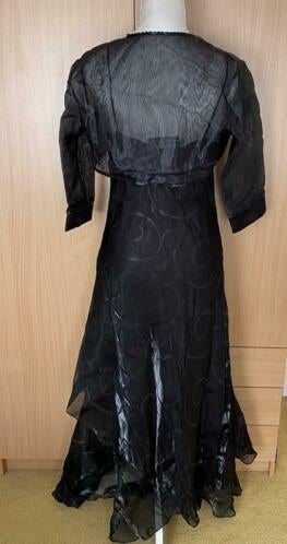 Yves Calin lange jurk met jasje en stola maat L, Kleding | Dames, Overige typen, Zwart, Maat 42/44 (L), Ophalen of Verzenden