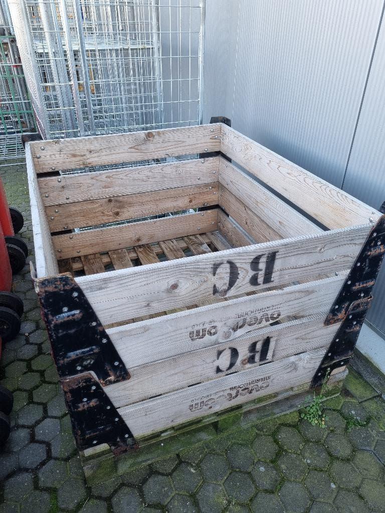 stevige houten krat op pallet 120x100x100 cm opbouwrand, Huis en Inrichting, Ophalen, Gebruikt, 100 tot 150 cm, 100 tot 125 cm