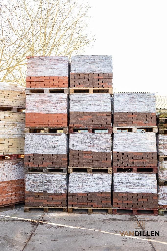 Gemêleerde bakstenen paars / rood bezand 100M2 21 x 4.7, Doe-het-zelf en Verbouw, Metselstenen, Ophalen, Nieuw, Bakstenen