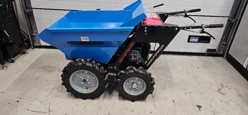 HBM Mini Dumper - Minidumper met Kiepbak 5.5PK - 250KG - 4X4, Ophalen of Verzenden, Zo goed als nieuw, Overige soorten