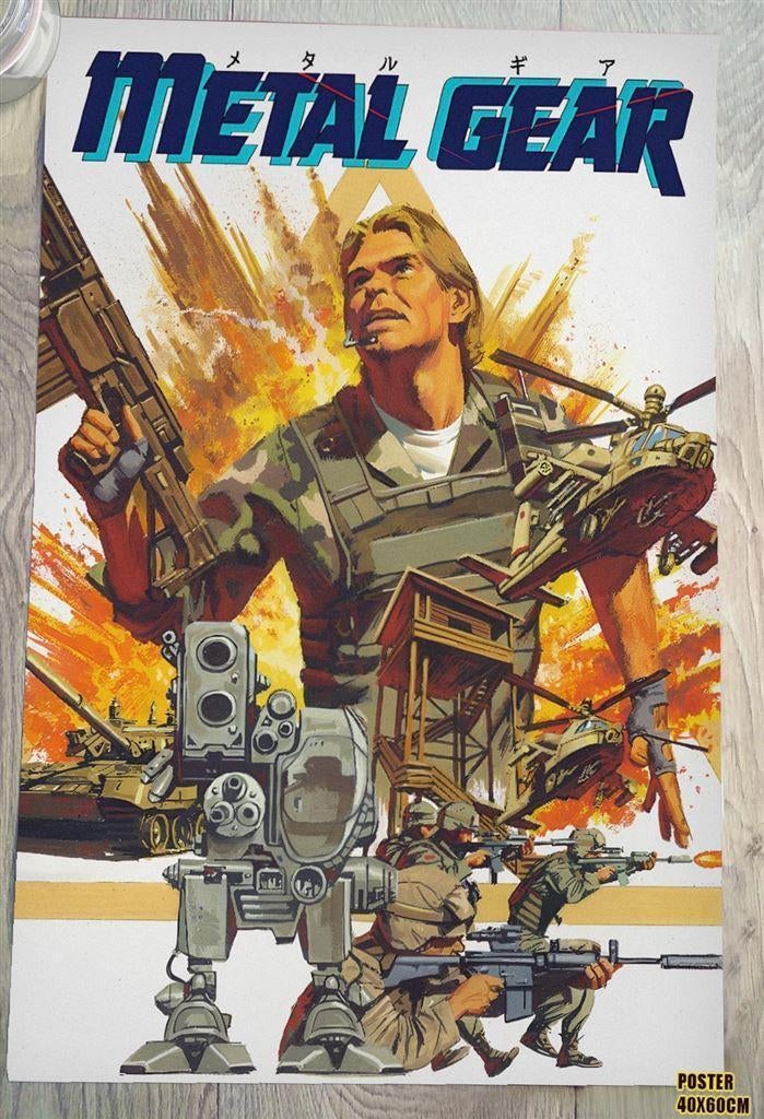METAL GEAR Konami MSX PSX Videogame Poster, Verzamelen, Posters, Nieuw, Film en Tv, A1 t/m A3, Ophalen of Verzenden