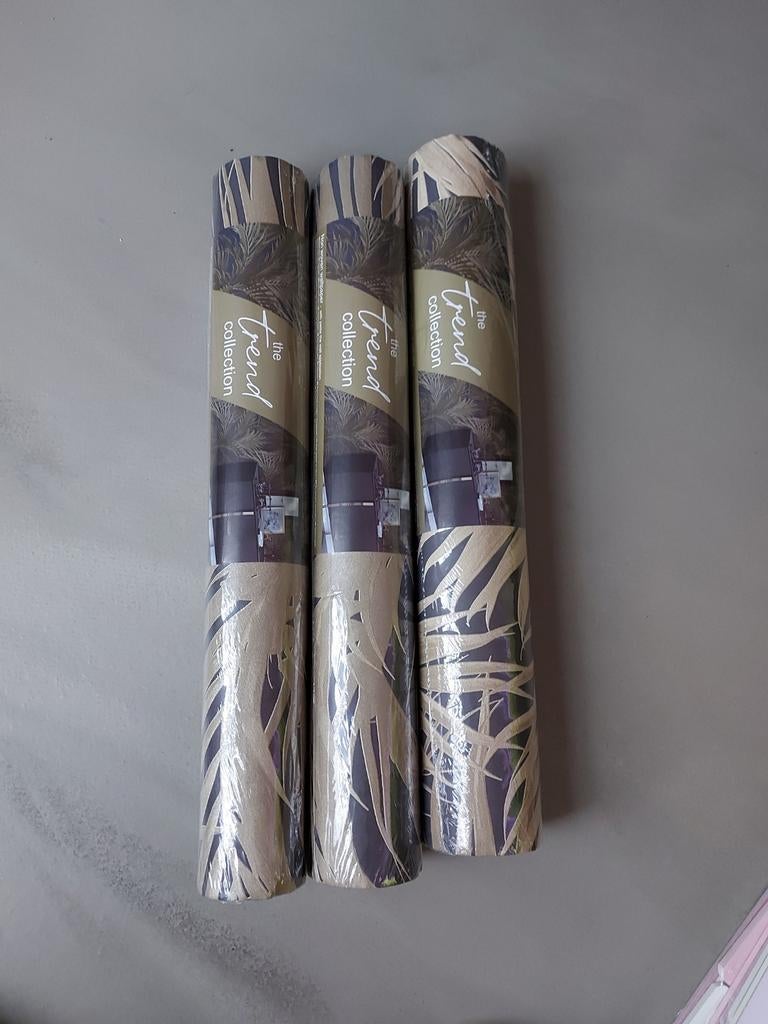 3x rol behang, Huis en Inrichting, Stoffering | Behang, Zwart, Groen, 10 tot 25 m², Ophalen of Verzenden