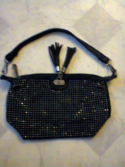 Dames Hand Tas Met Spikes Steentjes, Ophalen of Verzenden, Zo goed als nieuw, Zwart, Handtas