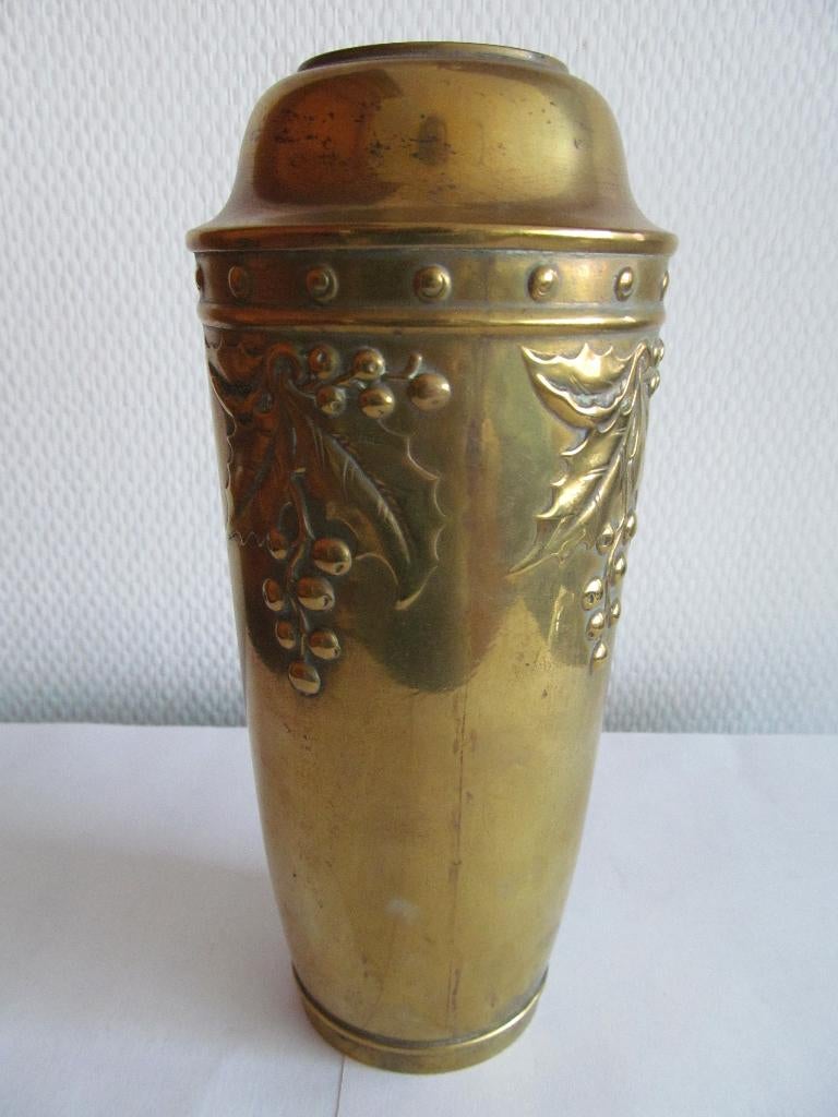 Messing Jugendstill vaas, Ophalen, Koper