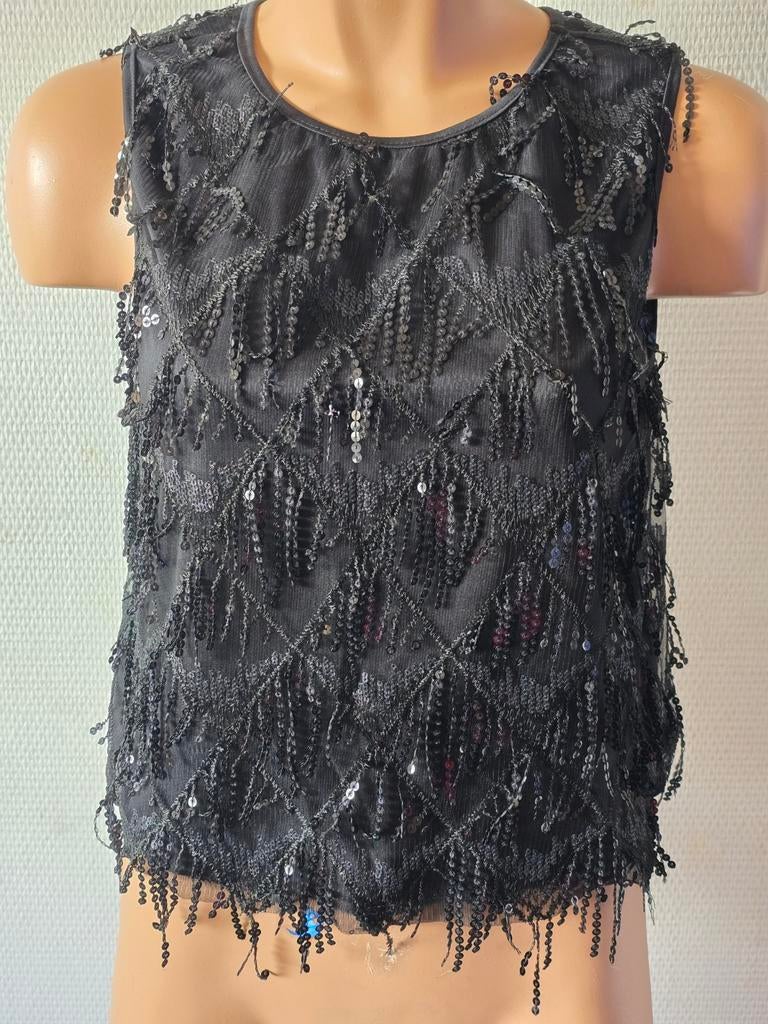 Shein dames Zwart pailletten top maat M, Maat 38/40 (M), Zwart, Ophalen of Verzenden, Zo goed als nieuw