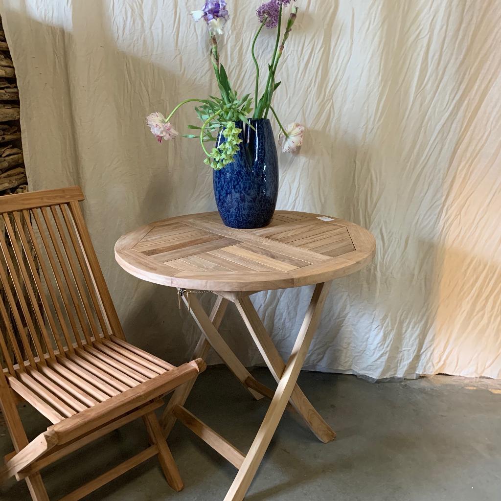 Tuintafel - opklapbaar - 80 cm - massief teak - TTM Wonen, Tuin en Terras, Tuintafels, Nieuw, Rechthoekig, Teakhout, Ophalen of Verzenden