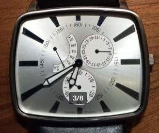 Danish Design herenhorloge te koop of ruil, Leer, Staal, Polshorloge, Zo goed als nieuw