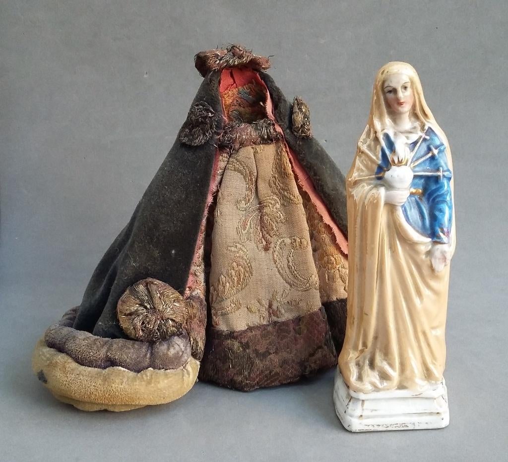 Omstreeks 1800 - 1850 Mantel Madonna Maria Beeld Sculptuur, Antiek en Kunst, Ophalen of Verzenden