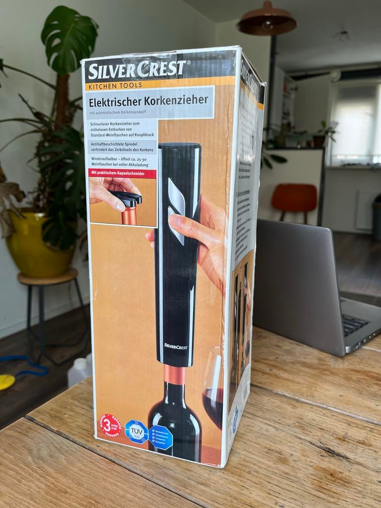 Silver Crest elektrische kurkentrekker - Nieuw in doos, Ophalen, Nieuw