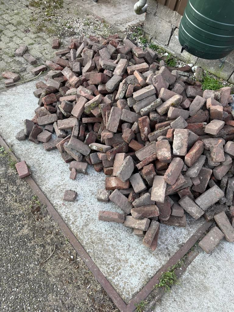 Oude gebakken klinkers, waaltjes 5 duim, Ophalen, Gebruikt, Minder dan 5 m², Klinkers