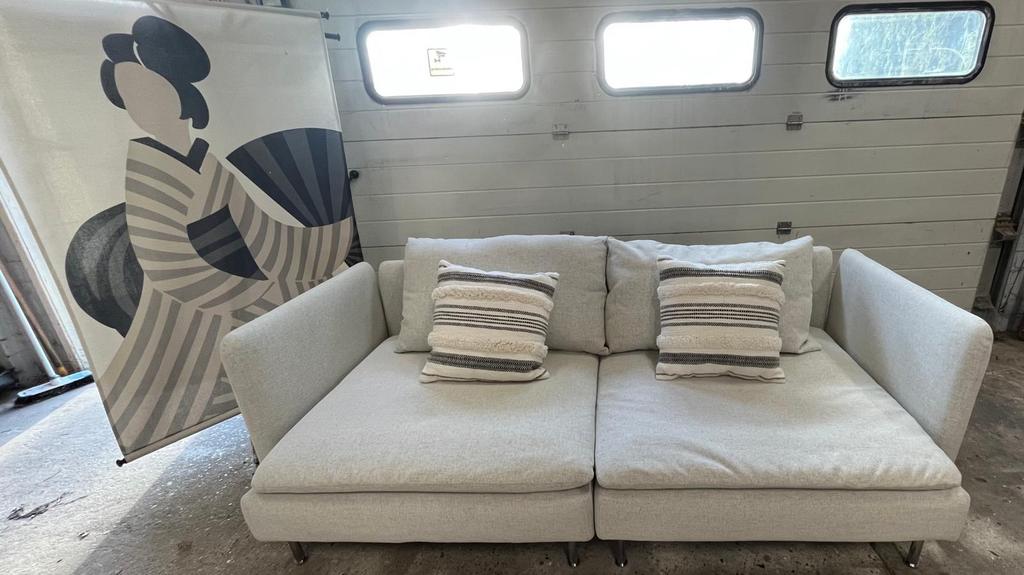 IKEA SÖDERHAMN 2 Hoekelementen Gunnared beige, Ophalen, Gebruikt, Hoekbank, Driepersoons