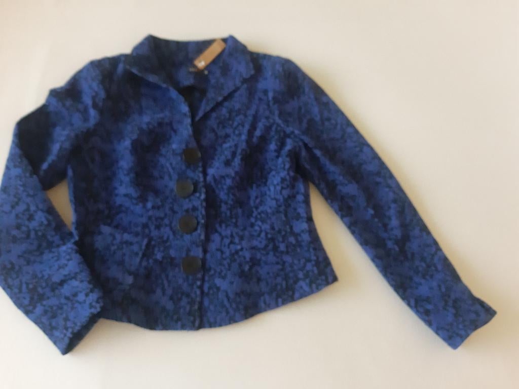 prachtig blauw/zwart jasje Moq maat 42, Ophalen, Blauw, Maat 42/44 (L), Moq