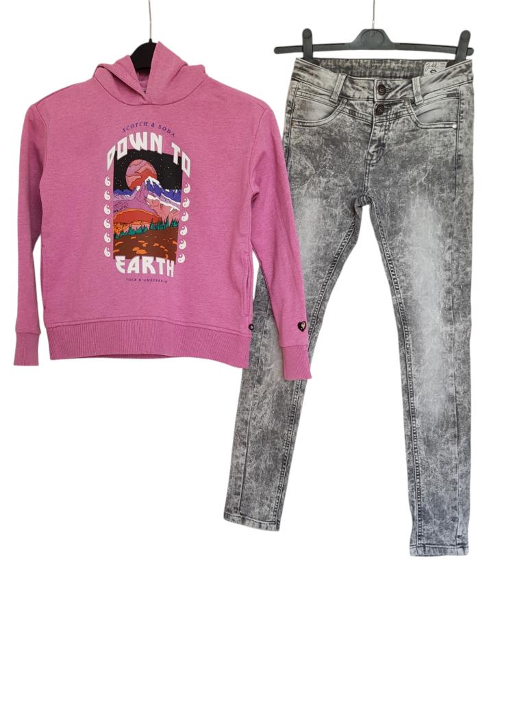 Mooie grijze JILL stretch jeans Fiona maat 152., Broek, Zo goed als nieuw, Jill, Verzenden