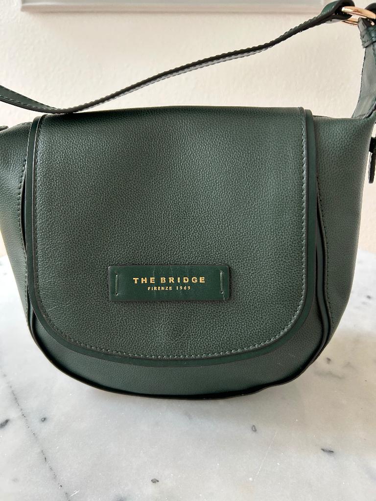 Nieuwe leren tas van designermerk The Bridge, donkergroen., Overige kleuren, Nieuw, Leer, Ophalen