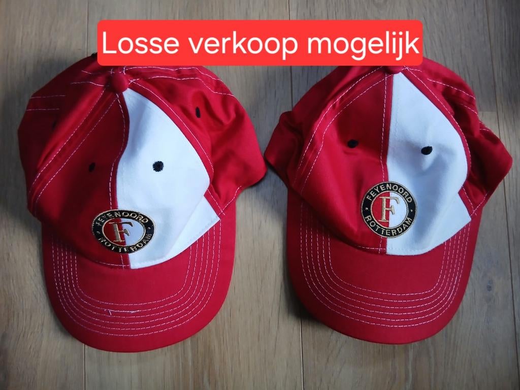 2x Feyenoord Petten - cap - losse verkoop mogelijk, Feyenoord, One size fits all, Ophalen of Verzenden, Pet