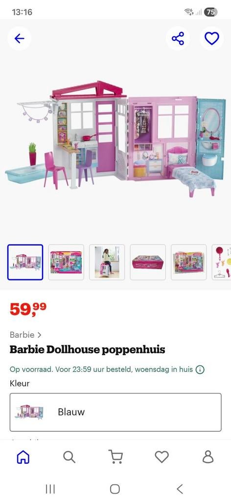 Barbie draagbaar poppenhuis, Ophalen of Verzenden, Toebehoren