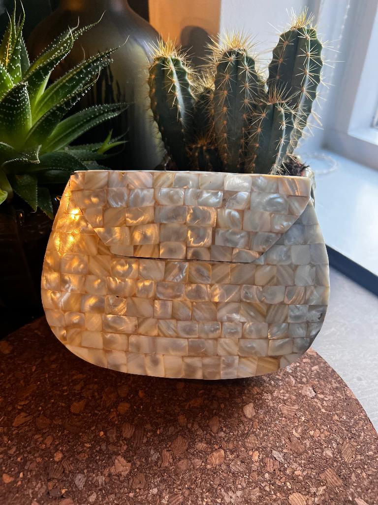 Parel tas, Ophalen of Verzenden, Gebruikt, Wit, Handtas