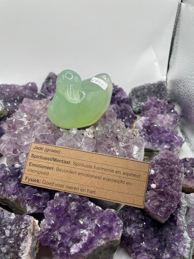 Groene Jade Eend beeldje, Ophalen of Verzenden