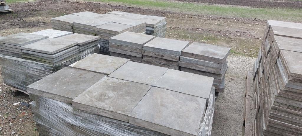 Ruim 50 m2 Chinees hardsteen terrastegels,250 st 40x40x5 cm!, Tuin en Terras, Ophalen, Gebruikt, Natuursteen, Terrastegels