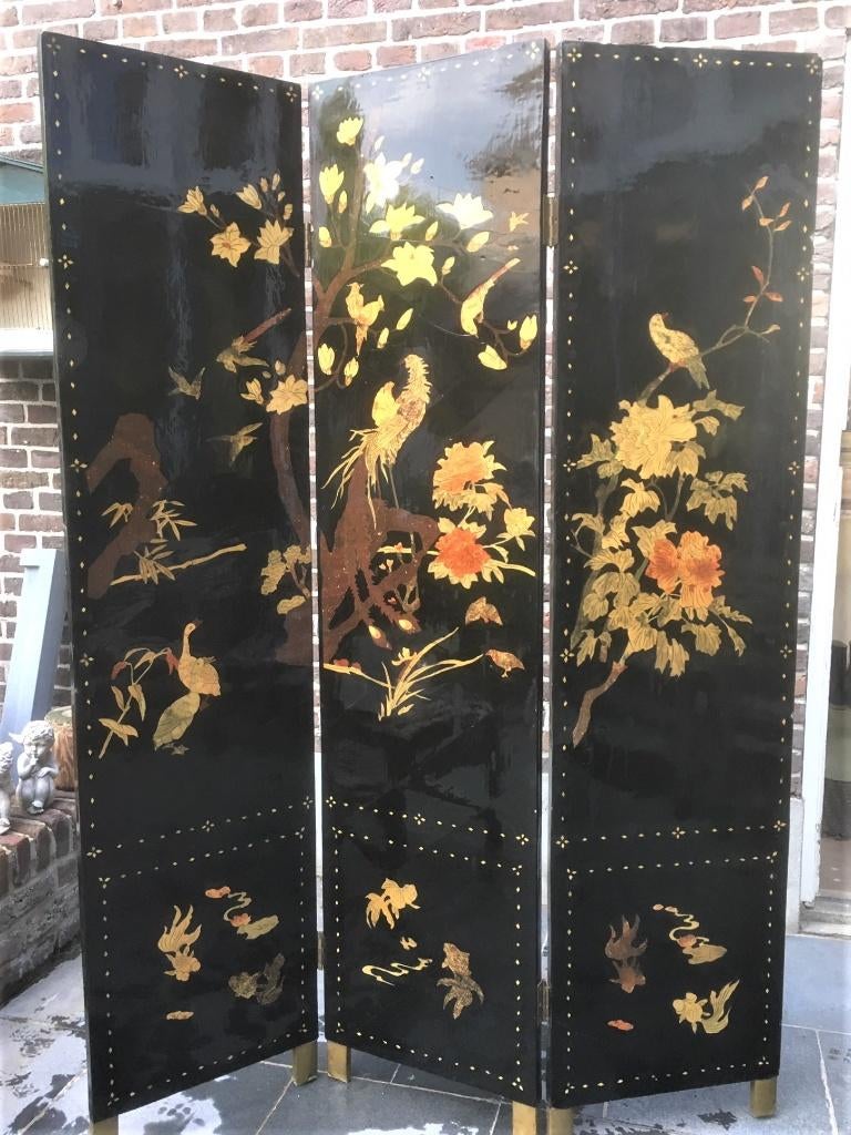 Vietnamees kamerscherm, antiek en zwaar, Huis en Inrichting, Woonaccessoires | Kamerschermen, Gebruikt, Ophalen