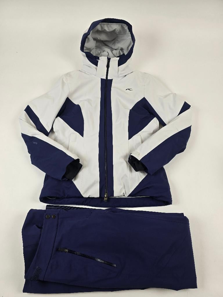 Kjus skipak liana jacket formula pants wit blauw Dames S, Ophalen of Verzenden, Zo goed als nieuw, Maat 48/50 (M), Pak