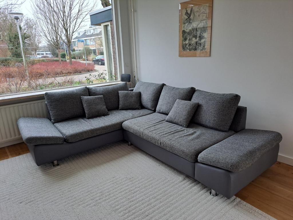 Big Grey sofa with bed function (220cm * 280cm), Ophalen, Gebruikt, 100 tot 125 cm, Stof
