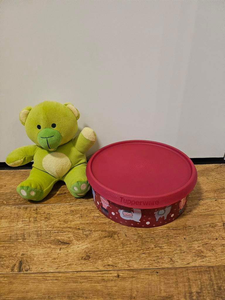 Tupperware nieuwe fuchsia koektrommel lama's/alpaca's, Ophalen of Verzenden, Nieuw, Bak of Kom