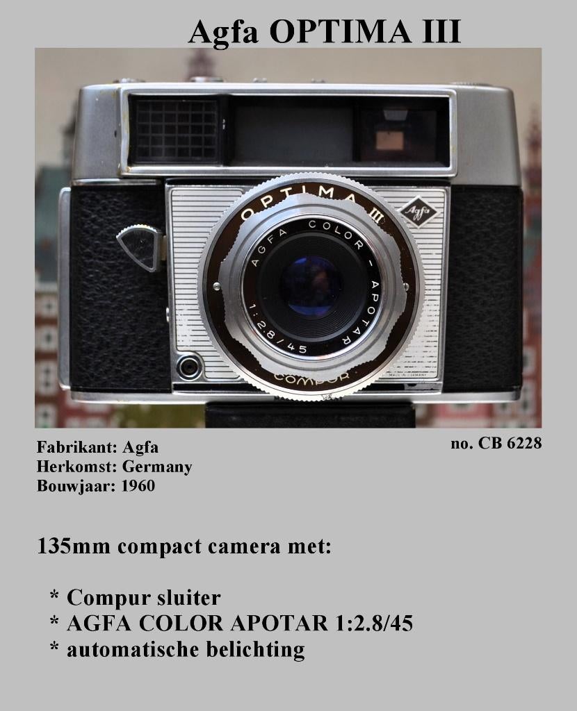 Agfa OPTIMA III, incl. tas, no. 224728, Ophalen of Verzenden, 1940 tot 1960, Fototoestel